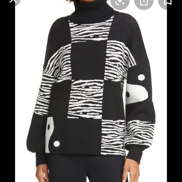 Staud Zedd Yin Yang Turtleneck Sweater 